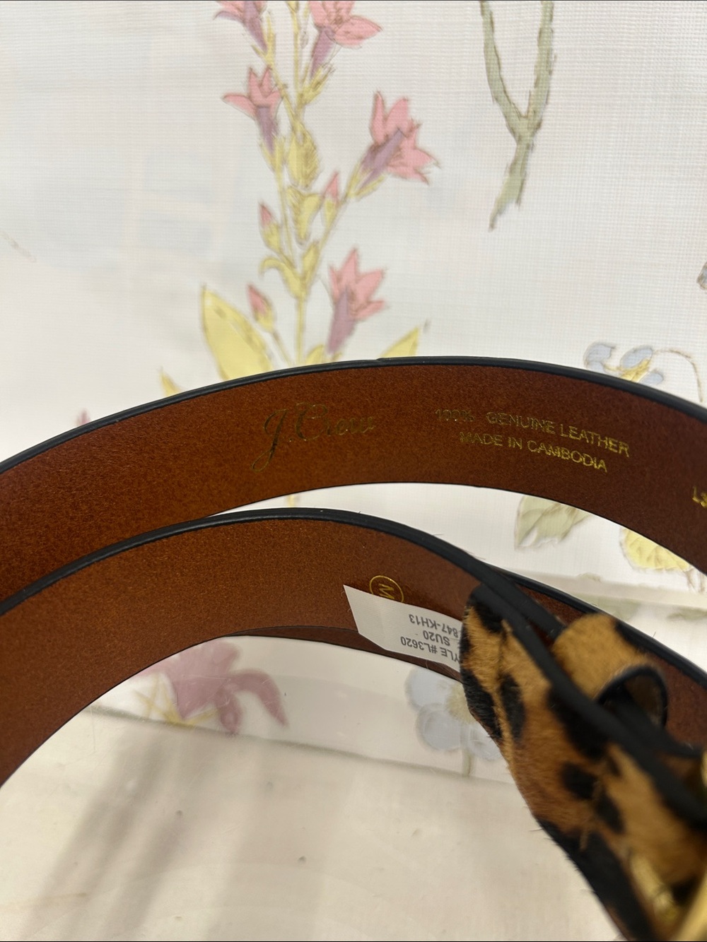 J. Crew Leopard Print Belt with Gold Buckle - Picture 3 of 6